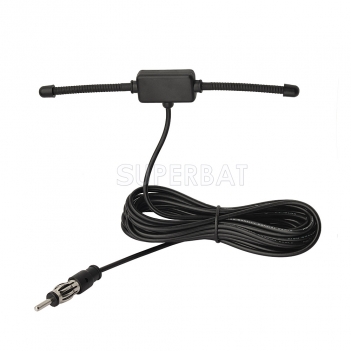 AM FM Dipole Antenna Hidden Adhesive Mount for Radio Stereo Head Unit Receiver with Motorola DIN Plug Connector