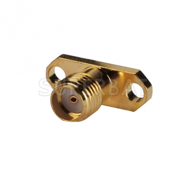 Superbat RF Connector SMA Straight Jack Female Panel Mount Round Post 50 Ohm 2-Hole Flange