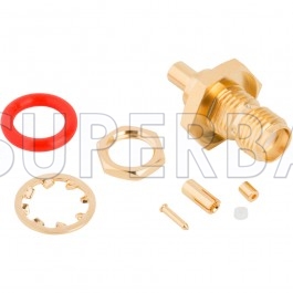 Superbat RF Connector SMA Straight Jack Bulkhead with O-ring for 1.13mm Micro-Coaxial