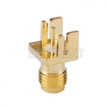 SMA Female End Launch Jack PCB Mount wide flange 0.037" connector