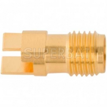 SMA Jack Female Round Flange Slide-On Connector for .068 inch PCB End Launch