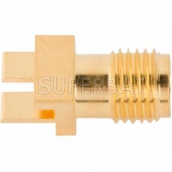 SMA Female Jack Straight Slide-On Square Flange for .068 inch PCB End Launch