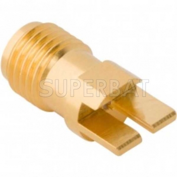 50 Ohm SMA Female Jack Straight Slide-On Square Flange for .068 inch PCB End Launch