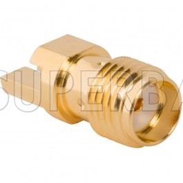 SMA Female  Jack Straight Slide-On Round Flange Beveled Leg for .068 inch PCB End Launch