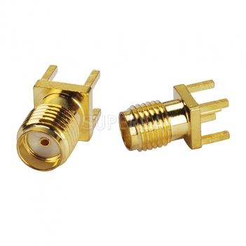 Superbat SMA female jack straight vertical mount PCB thru hole Gold plating