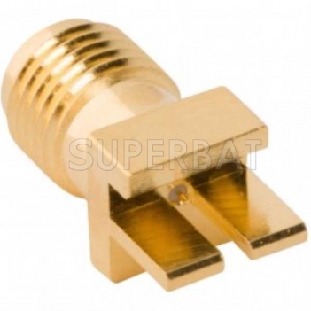 SMA Female Jack Straight Slide-On Square Flange 50 Ohm for .068 inch PCB End Launch