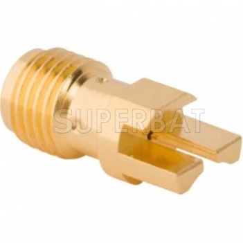 SMA Female Jack Straight Slide-On Round Flange for .068 inch PCB End Launch