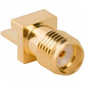 SMA Female Jack Straight Slide-On Square Flange for .068 inch PCB End Launch