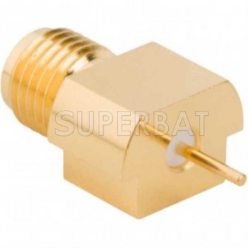 Superbat SMA Female Jack Straight Round Post Contact PCB End Launch Gold plating