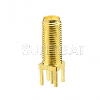 Superbat SMA Female Jack 4 hole mount long version PCB Through Hole straight connector