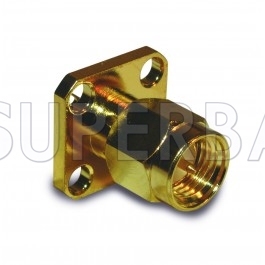 Superbat SMA  Male Plug Flange Straight Solder Cup Connector