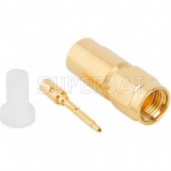 Superbat SMA Straight Solder Standard Male Plug for .250 Semi-Flexible Cable