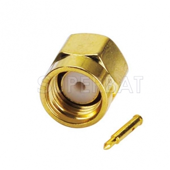 Superbat SMA Straight Solder Standard Male Plug for .047 Semi-Rigid Cable