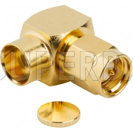 Superbat SMA Right Angle Solder Standard Male Plug for .250 Semi-Flexible Cable