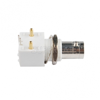 Superbat BNC Jack Right Angle Through Hole Bulkhead PCB Mount 75 Ohm