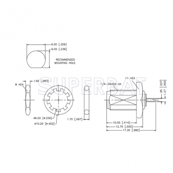 Superbat SMA Bulkhead Female Jack Straight Solder Cup Connector