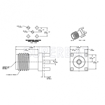Superbat SMA female jack straight vertical mount PCB thru hole Gold plating