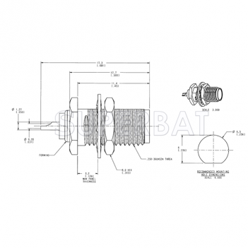 SMA Connector Bulkhead Female Jack Straight Solder Cup Connector