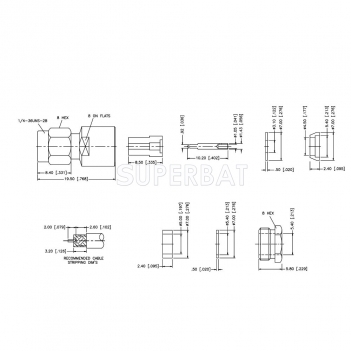 SMA Plug Male Clamp Straight Connector for RG58 KSR195