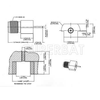 Superbat SMA Female Jack Straight PCB End Launch Round Post Contact