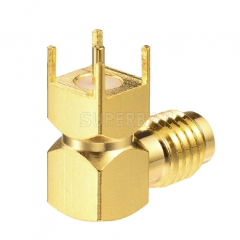 SSMA female Right angle through hole for PCB RF Connector