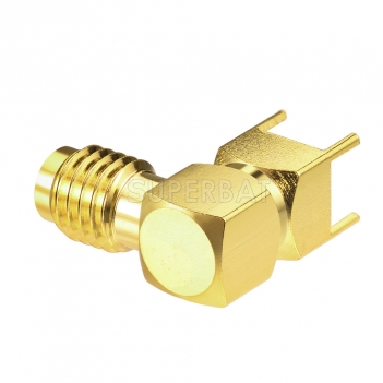 SSMA female Right angle through hole for PCB RF Connector