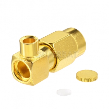 SSMA Plug Male Right Angle RF Connector for 0.086