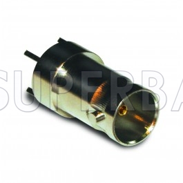 75 Ohm BNC Jack Female Through Hole PCB Mount with Post Terminal 4 Stud Connector