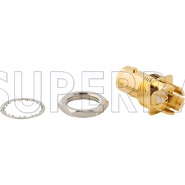 Superbat 75 Ohm BNC Jack Female Bulkhead Striaght End Launch for 0.062 inch PCB Golden surface