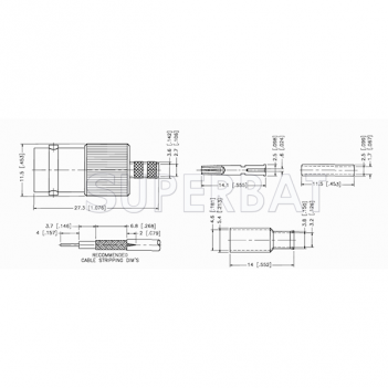 Superbat RF connector BNC Jack Straight Connector for RG-316 Coaxial Cable