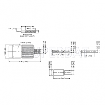 Superbat BNC Female Jack Straight Crimp Connector 75 Ohm for RG-179 Coaxial Cable