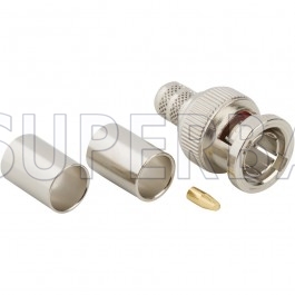 75 Ohm Superbat BNC Male Plug Straight Crimp Connector for RG-59