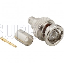 Superbat RF connector BNC Male Plug Straight Crimp Connector 75 Ohm for RG-59 Coaxial Cable