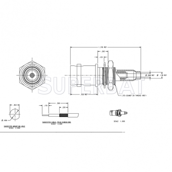 50 Ohm Superbat RF connector BNC Jack Straight Bulkhead Reverse Polarity pigtail cable Connector for RG-316