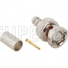 Superbat RF connector BNC Male Plug Straight Crimp Connector 75 Ohm for RG-59