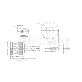 50 Ohm Superbat BNC Male Plug Straight Crimp Connector for LMR-195 KSR-195