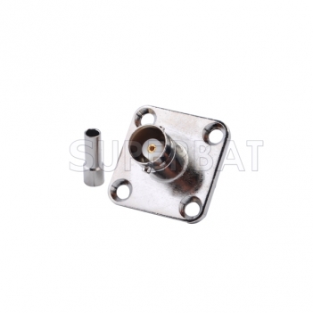 Superbat RF connector BNC Jack Straight 4 Hole Flange pigtail cable 50 Ohm for RG-316 Coax