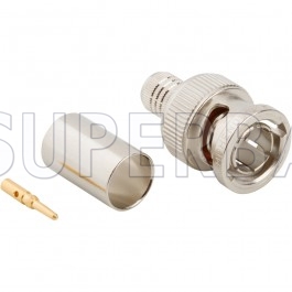 Superbat BNC Male Plug Straight Crimp Connector 75 Ohm for RG-59