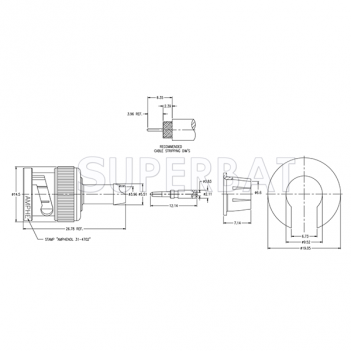 50 Ohm Superbat connector BNC Male Plug Straight Crimp Connector for KSR-195 LMR-195