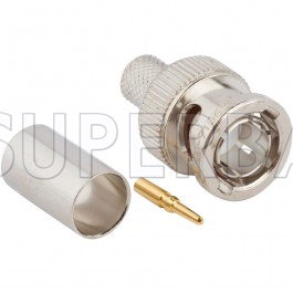 75 Ohm Superbat RF connector BNC Male Plug Straight Crimp Connector for RG-59