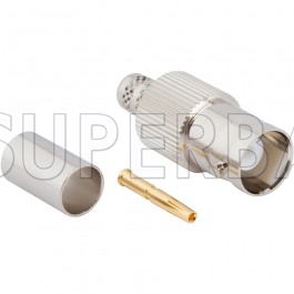 Superbat BNC Female Jack Straight Crimp Connector 50 Ohm for RG-59 Coaxial Cable
