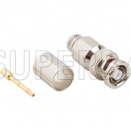 Superbat 50 Ohm BNC Straight Crimp Plug Male Reverse Polarized Connector for LMR-400