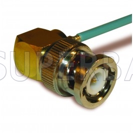 Superbat BNC Right Angle Male Plug Solder Connector 50 Ohm for .085 Semi-Flexible Cable