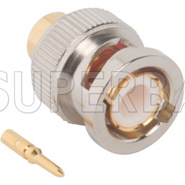 Superbat BNC Straight Male Plug Solder Connector 50 Ohm for 0.250" Semi-Flexible Cable