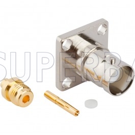 Superbat RF connector BNC Jack Straight 4 Hole Flange pigtail cable for RG-405 Coax Cable