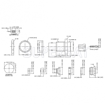 Superbat RF Connector BNC Straight Jack Female Clamp Bulkhead 50 Ohm for LMR-195 KSR-195