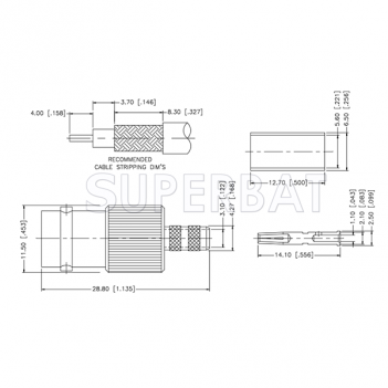 Superbat RF Connector BNC Straight Jack Female Clamp for LMR-195 KSR-195