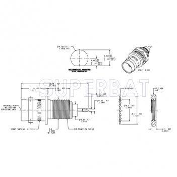 Superbat RF Connector BNC Straight Solder Cup Bulkhead Jack Female