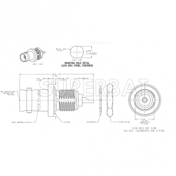 Superbat BNC Female Jack Straight Solder Cup Bulkhead with O-ring Connector