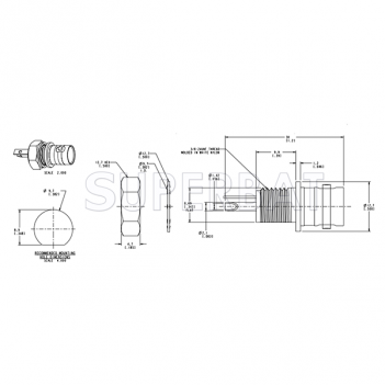 Superbat BNC Female Jack Straight Bulkhead Solder Cup